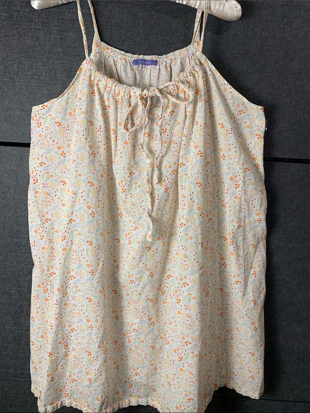 Light Cream Floral Tie-Front Cami